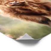 Boho hoogland koe kunst print, hoogland koe decor poster (Hoek)