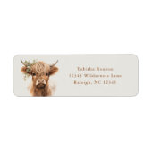 Boho Hoogland Koe Neutraal Retouradres Etiket (Voorkant)