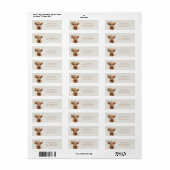Boho Hoogland Koe Neutraal Retouradres Etiket (Full Sheet)