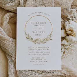 Boho Hoop Pampas Grass Wedding Kaart