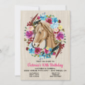 Boho Horse Birthday Party Invitation Kaart (Voorkant)