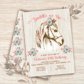 Boho Horse Birthday Party Invitation Kaart