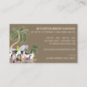 Boho Horse Koe Sheep Dog Cat Bird Rabbit Duck Palm Visitekaartje (Achterkant)