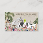 Boho Horse Koe Sheep Dog Cat Bird Rabbit Duck Palm Visitekaartje (Voorkant)