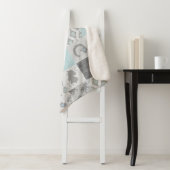 BoHo Horse Sherpa Blanket - Aqua/Gray Deken (In situ)