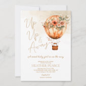 Boho Hot Air Balloon Baby shower op en af Kaart (Voorkant)