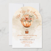 Boho Hot Air Balloon Baby shower op en af Kaart (Voorkant)