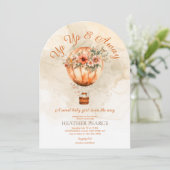 Boho Hot Air Balloon Baby shower op en af Kaart (Staand voorkant)