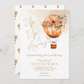 Boho Hot Air Balloon Girl Baby shower Kaart (Voorkant / Achterkant)