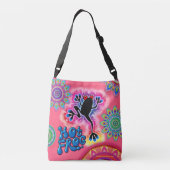 Boho Hot Frog Surf psychedelische Canvas tas rood. (Achterkant)