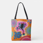 Boho Hot Frog Surf psychedelische Canvas tas sinaa (Achterkant)
