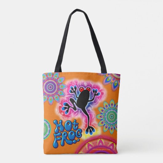 Boho Hot Frog Surf psychedelische Canvas tas sinaa (Achterkant)
