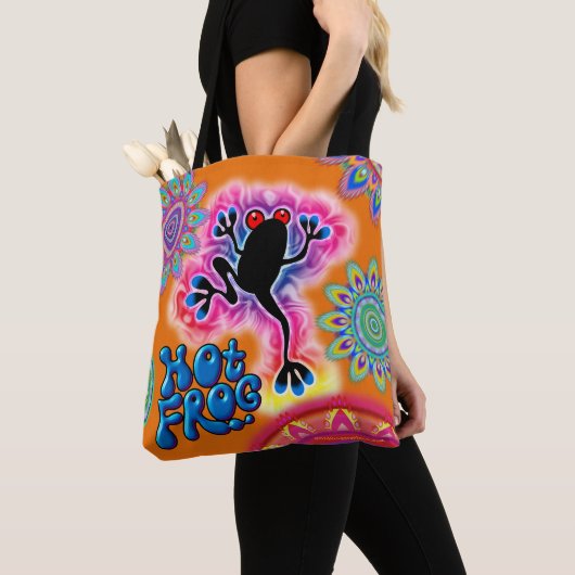 Boho Hot Frog Surf psychedelische Canvas tas sinaa (Dichtbij)