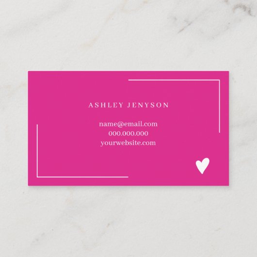 Boho hot roze script bestelling dank u visitekaartje (Achterkant)