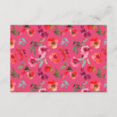 Boho Hot Roze Sinaasappel Bloemen Bruiloft QR Code Informatiekaartje (Achterkant)