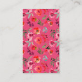 Boho Hot Roze Sinaasappel Bloemen Bruiloft Wishing Informatiekaartje (Achterkant)