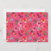 Boho Hot Roze Sinaasappel Waterverf Bloemen Bruilo Bedankkaart (Achterkant)