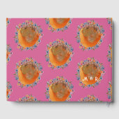 Boho Hot Roze Waterverf Wildflower Bruiloft Gastenboek (Achterkant)