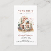 Boho House Cleaning Home Services Waterverf Visitekaartje (Voorkant)