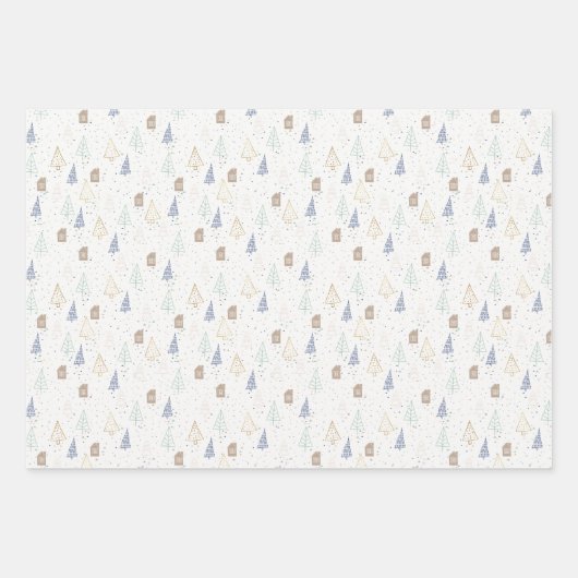 Boho House en Trees Kerstmis Inpakpapier Vel (Voorkant 3)