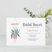 Boho house planten floreel groen roze vrijgezellen kaart (Staand voorkant)