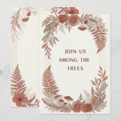 Boho-houtbos-bruiloft uitnodigingskaart kaart (Voorkant / Achterkant)