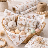 Boho Houten Kruisduif Bloempatroon Christelijk Tissuepapier