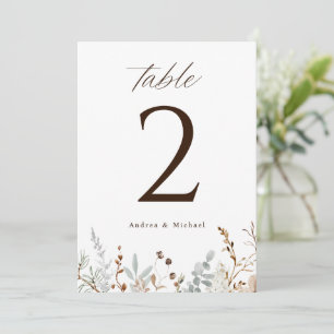Boho Houtige Veld Wilde Bloem Bruiloft Tafel Numme Kaart