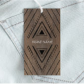 Boho houtlook boetiekwinkel eenvoudige prijs label visitekaartje