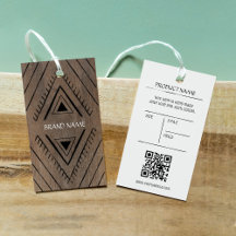 Boho houtlook boetiekwinkel eenvoudige prijs label