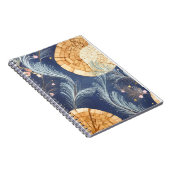 Boho houtnerf ventilator en marine veren botanisch notitieboek (Rechterzijde)