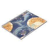 Boho houtnerf ventilator en marine veren botanisch notitieboek (Linkerzijde)
