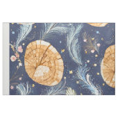 Boho Houtnerf Ventilator en Navy Veer Botanisch Stof (Fat Quarter)