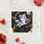 Boho Howling Wolf Verjaardag Servet (Insitu)