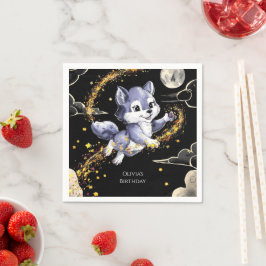 Boho Howling Wolf Verjaardag Servet