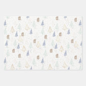 Boho Huis en Bomen Kerstmis Inpakpapier Vel (Voorkant 2)