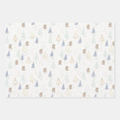 Boho Huis en Bomen Kerstmis Inpakpapier Vel (Voorkant)