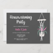 Boho-huisplanten bloemengrijs roze huisverwarming kaart (Voorkant)