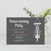 Boho-huisplanten bloemengrijs roze huisverwarming kaart (Staand voorkant)