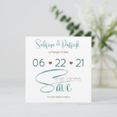 BOHO Hunter Green Typografie Save the Date Kaart (Staand voorkant)