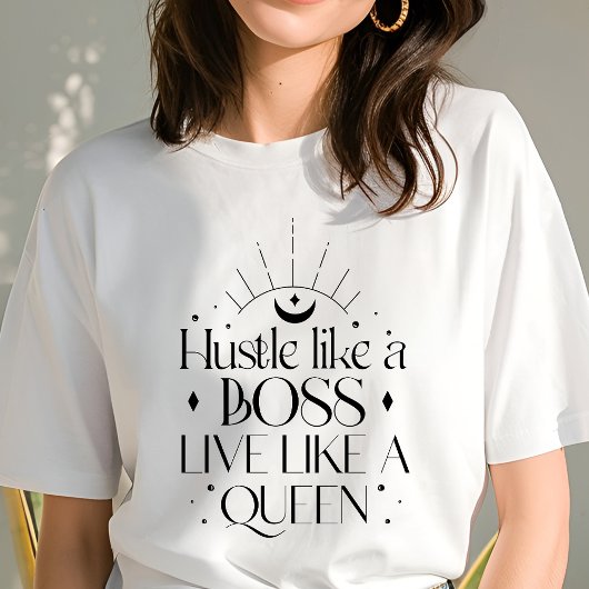 Boho Hustle Like A Boss Live Like A Queen Tri-Blend Shirt