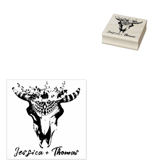 Boho-huwelijk Persoonlijk Rubberstempel (Gestempeld)