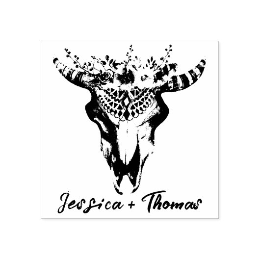 Boho-huwelijk Persoonlijk Rubberstempel (Afrduk)