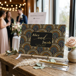Boho-huwelijksgastenboek met geborduurd patroon gastenboek