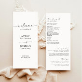 Boho huwelijksprogramma | Moderne minimalistische  Programmakaart