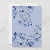 Boho Huwelijkstuin Bloemen Navy Blue Elegant Kaart (Achterkant)