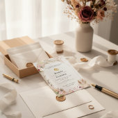 Boho Huwelijksuitnodiging | Floral Gold Rings Love Kaart