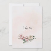 Boho Huwelijksuitnodiging - pioenen met groen Kaart (Achterkant)