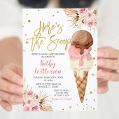 Boho Ice Cream Baby shower Invitation Kaart