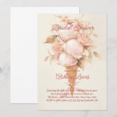 Boho Ice cream conem bloemenglitter kegel Kaart (Voorkant / Achterkant)